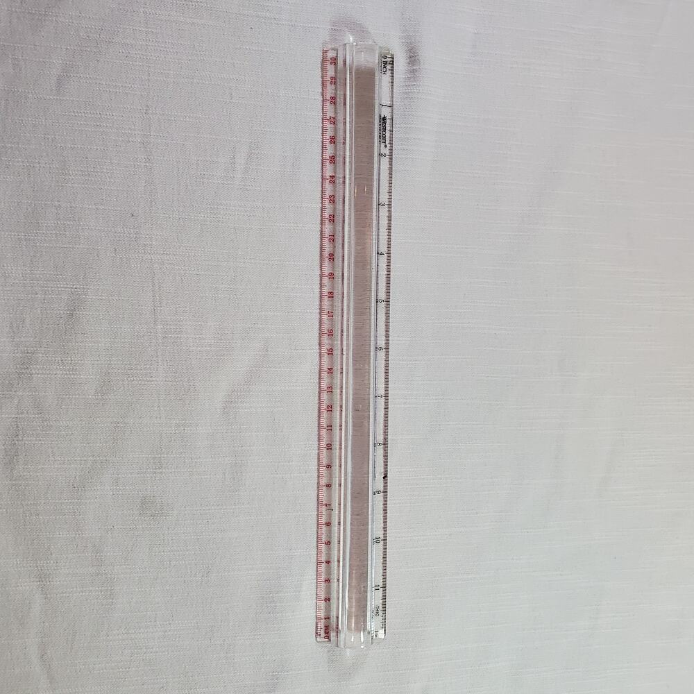 Westcott 12 Inch Clear Plastic Magnifying Ruler Acrylic Measuring Scale Tool